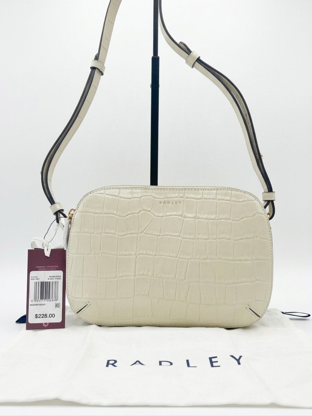 Radley London Dukes Place Medium Ziptop Crossbody Bag Embossed Leather NWT $228